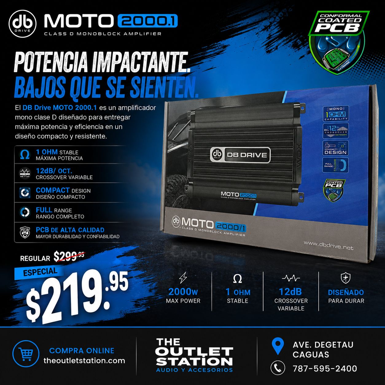 DB Drive MOTO2000/1 – WDX MOTO Monoblock Class D Amplifier