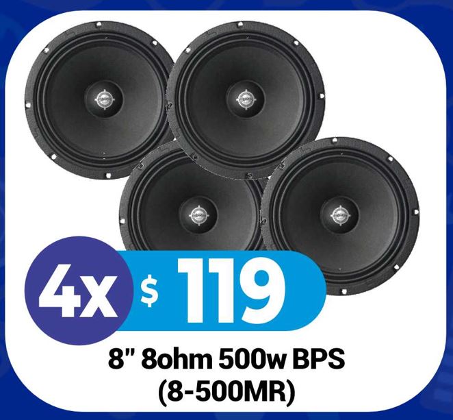 4 x $119 8" BPS Audio 8-500MR