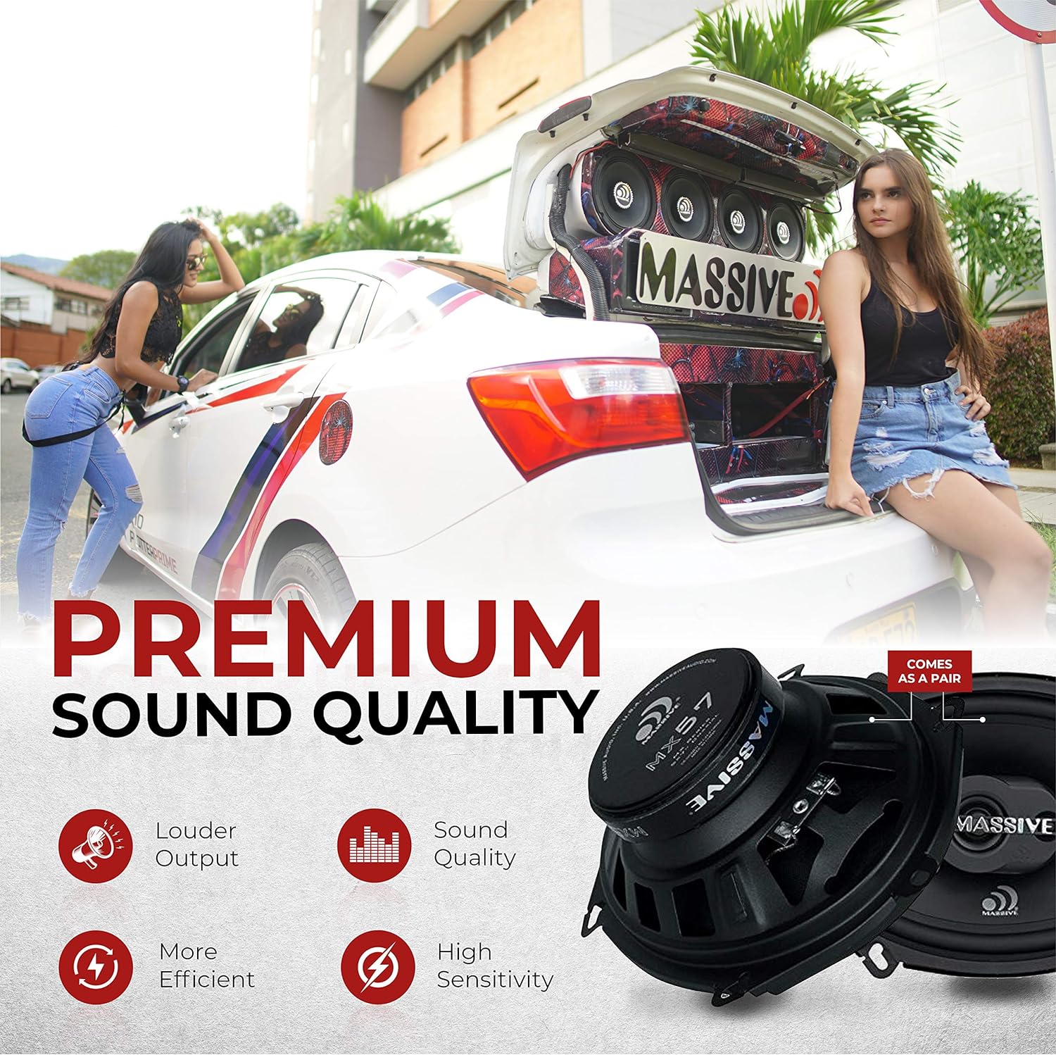 Bocinas 5x7" Massive Audio MX57 V2