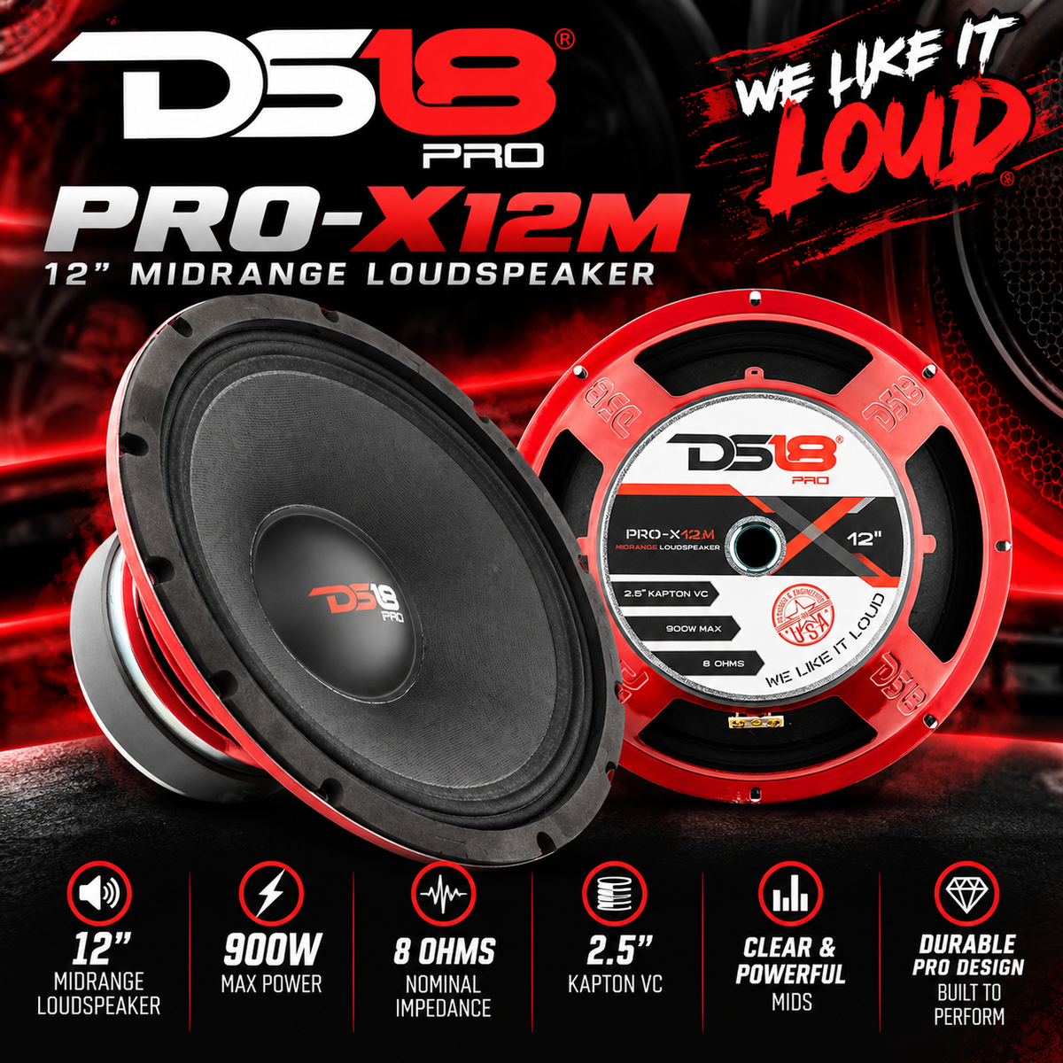 DS18 PRO-X12M – 12" Midrange Loudspeaker