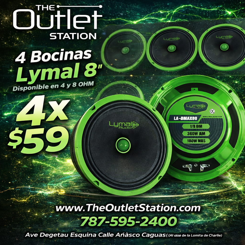 🔥 Combo 4 Bocinas Lymal BMAX 8” – SOLO $59 🔥