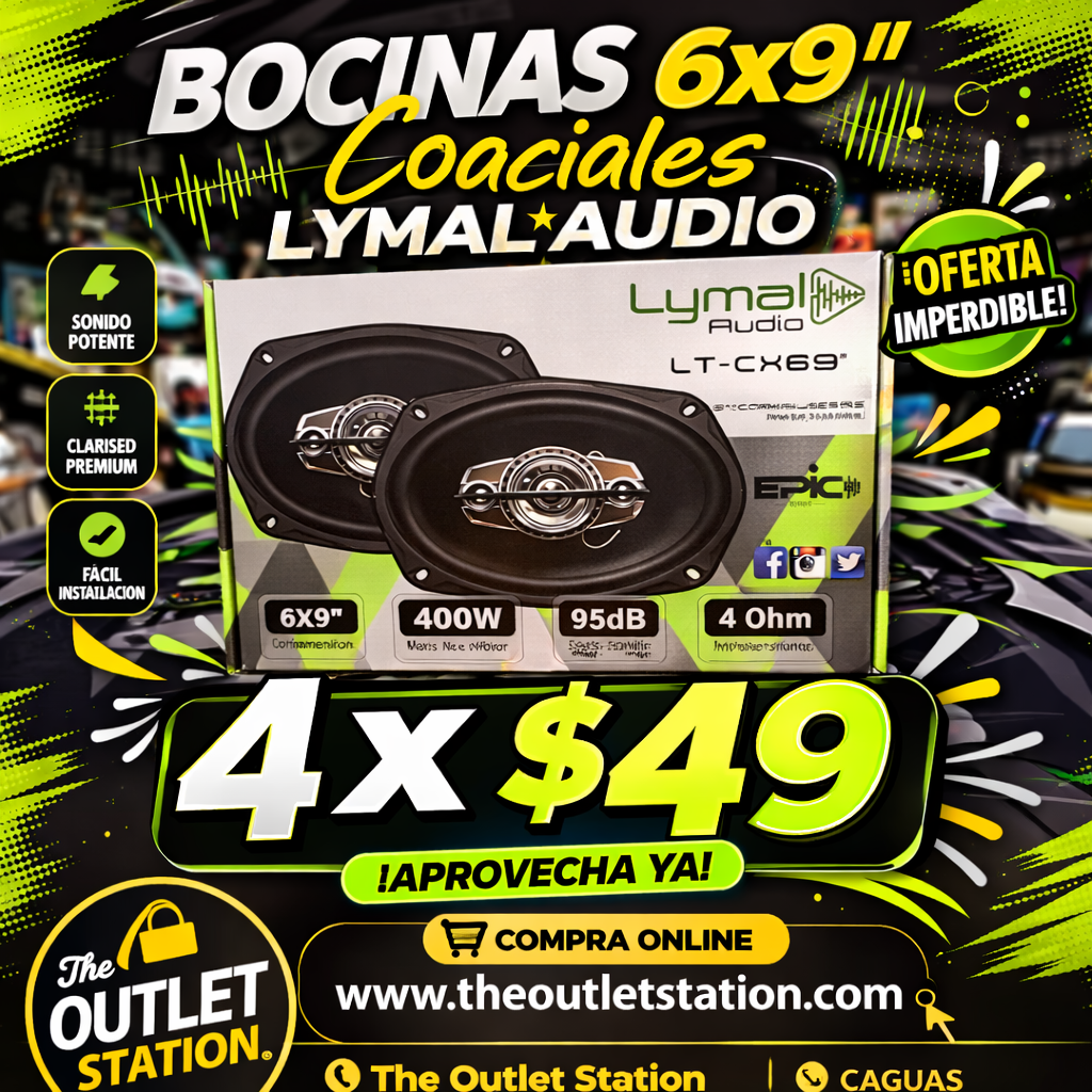 🔊🔥 Combo 4 Bocinas Lymal Audio 6x9” Coaxiales 4 x $49 💥