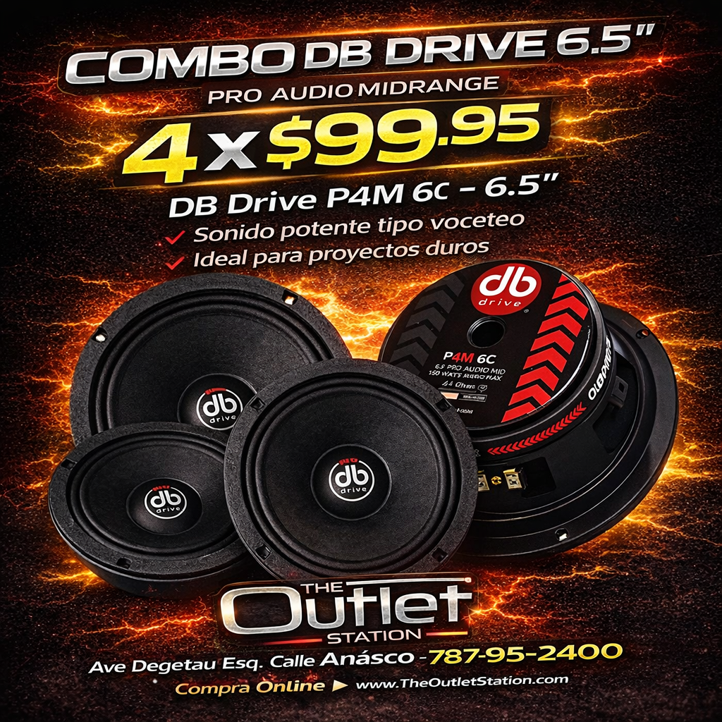 🔊🔥 Combo 4 Bocinas DB Drive P4M 6C 4 x $99.95 💥