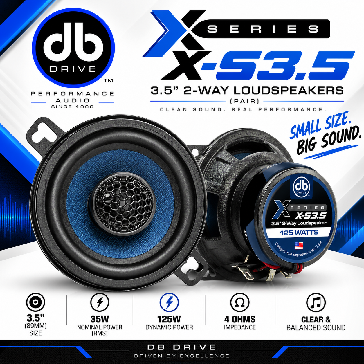 DB Drive X-S3.5 – 3.5” 2-Way Loudspeakers (Pair)