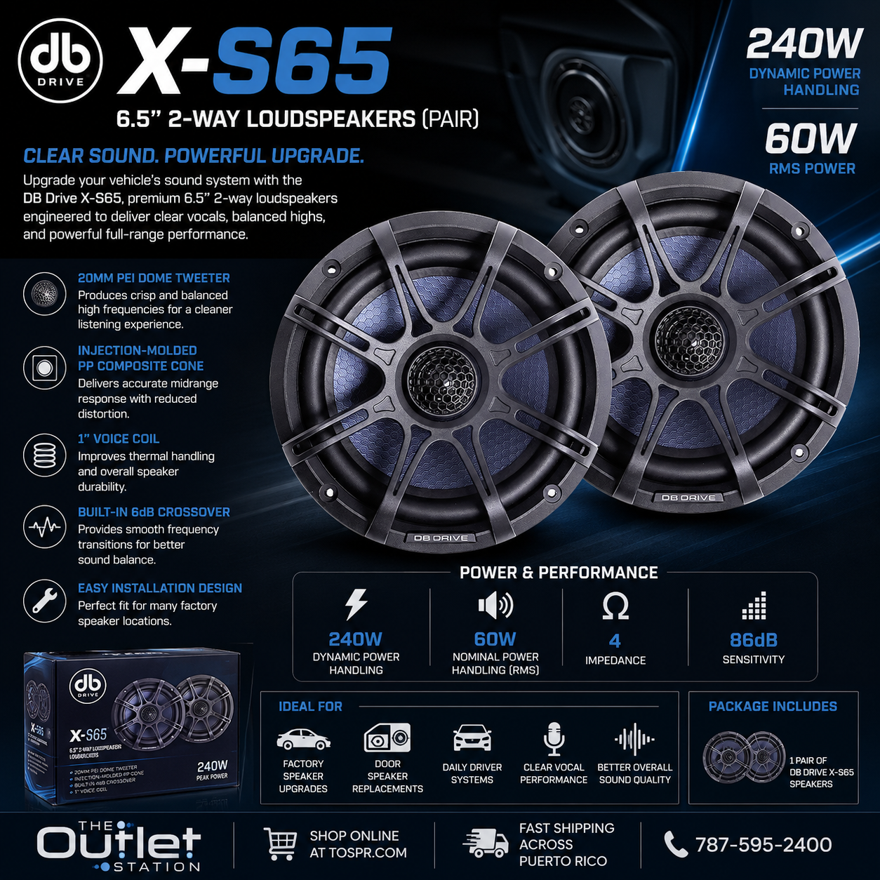 DB Drive X-S65 – 6.5” 2-Way Loudspeakers (Pair)