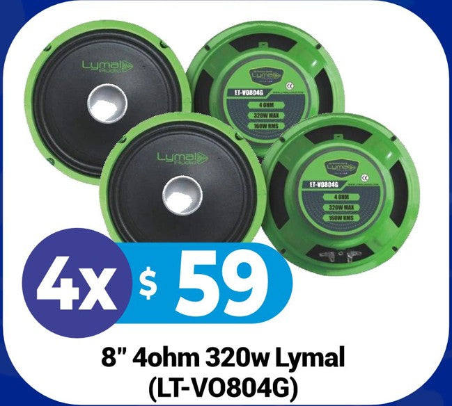 🔊 Combo: 4× Lymal Audio LT-VO804G 8" Midrange Speakers