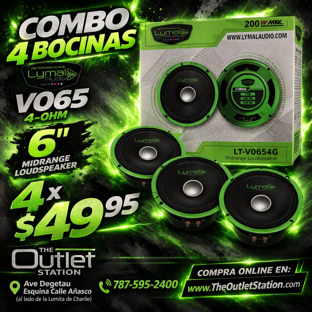 🔊🔥 Combo 4 Bocinas Lymal VO65 – 6” Midrange 4 Ohm $49.95 💥