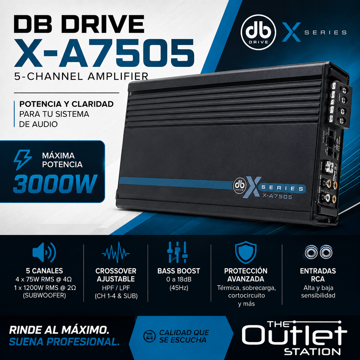 DB Drive X-A7505 – 5-Channel Class D Amplifier