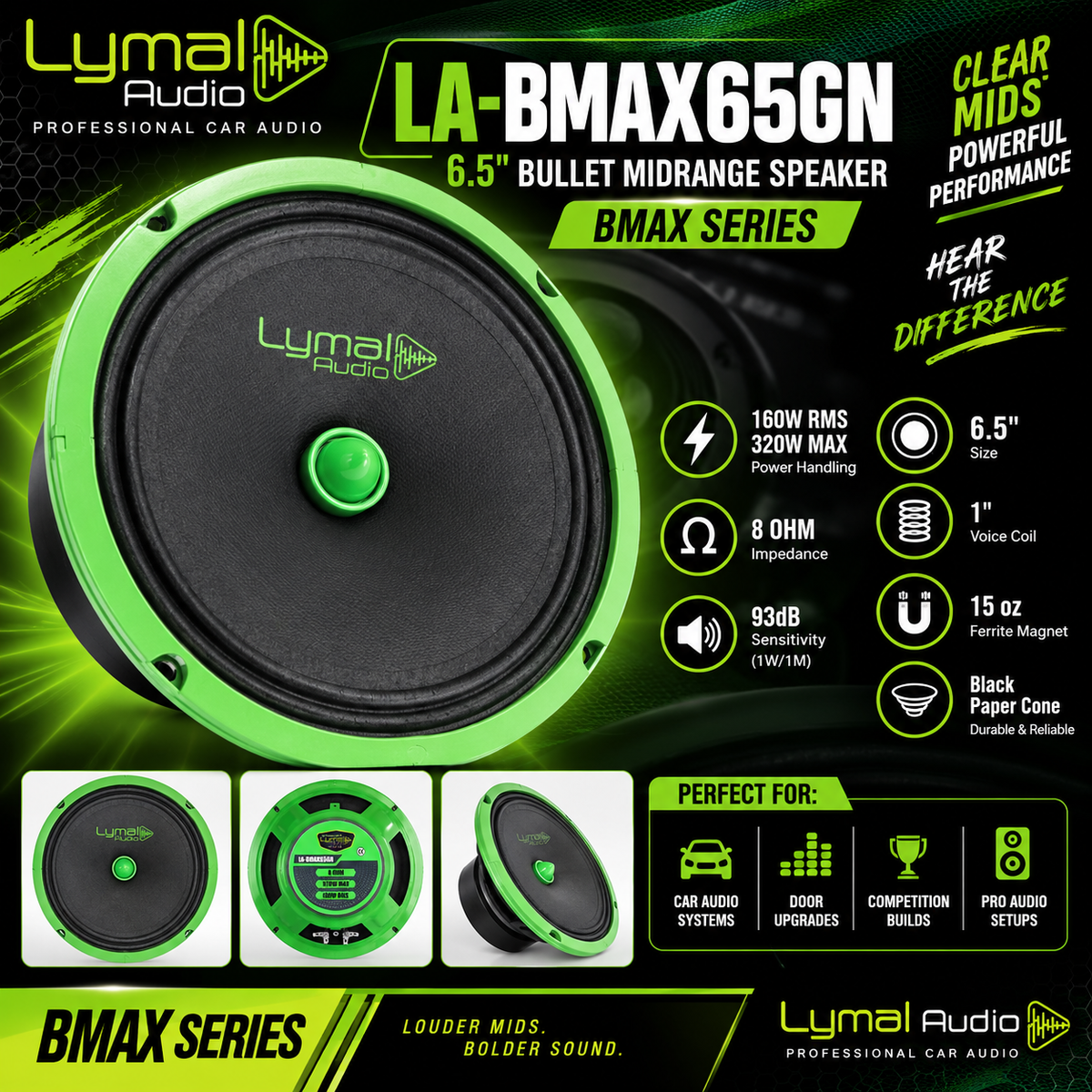 Lymal Audio LA-BMAX65GN 6.5" Bullet Midrange Speaker