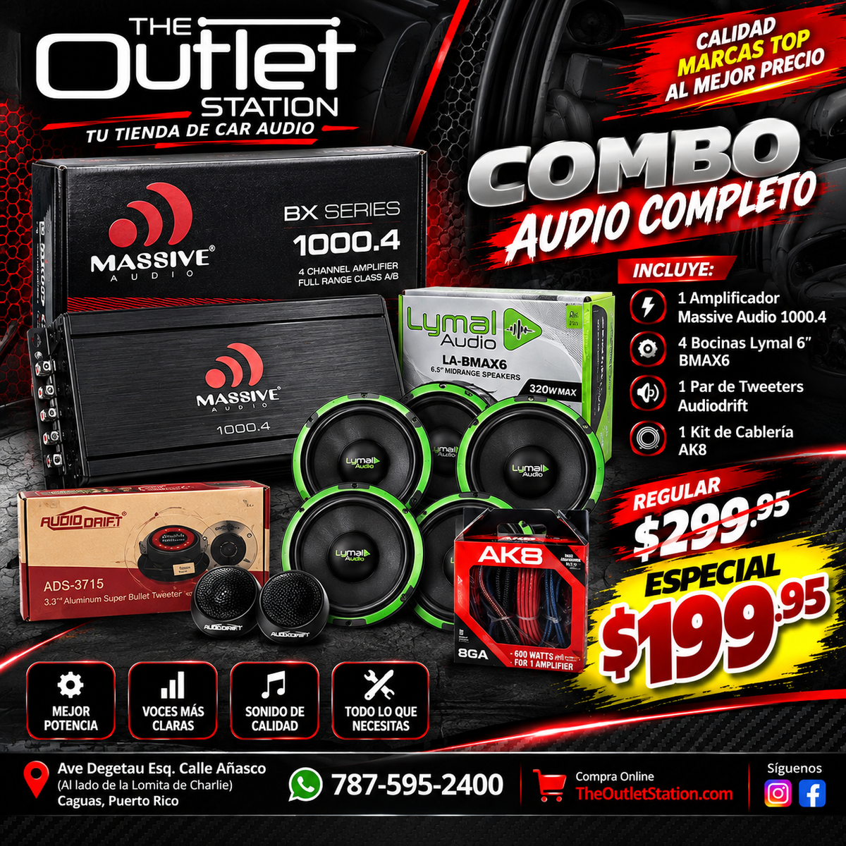 🔊 Combo #4: Sonido Full 6” + Tweeters + Kit 🔥