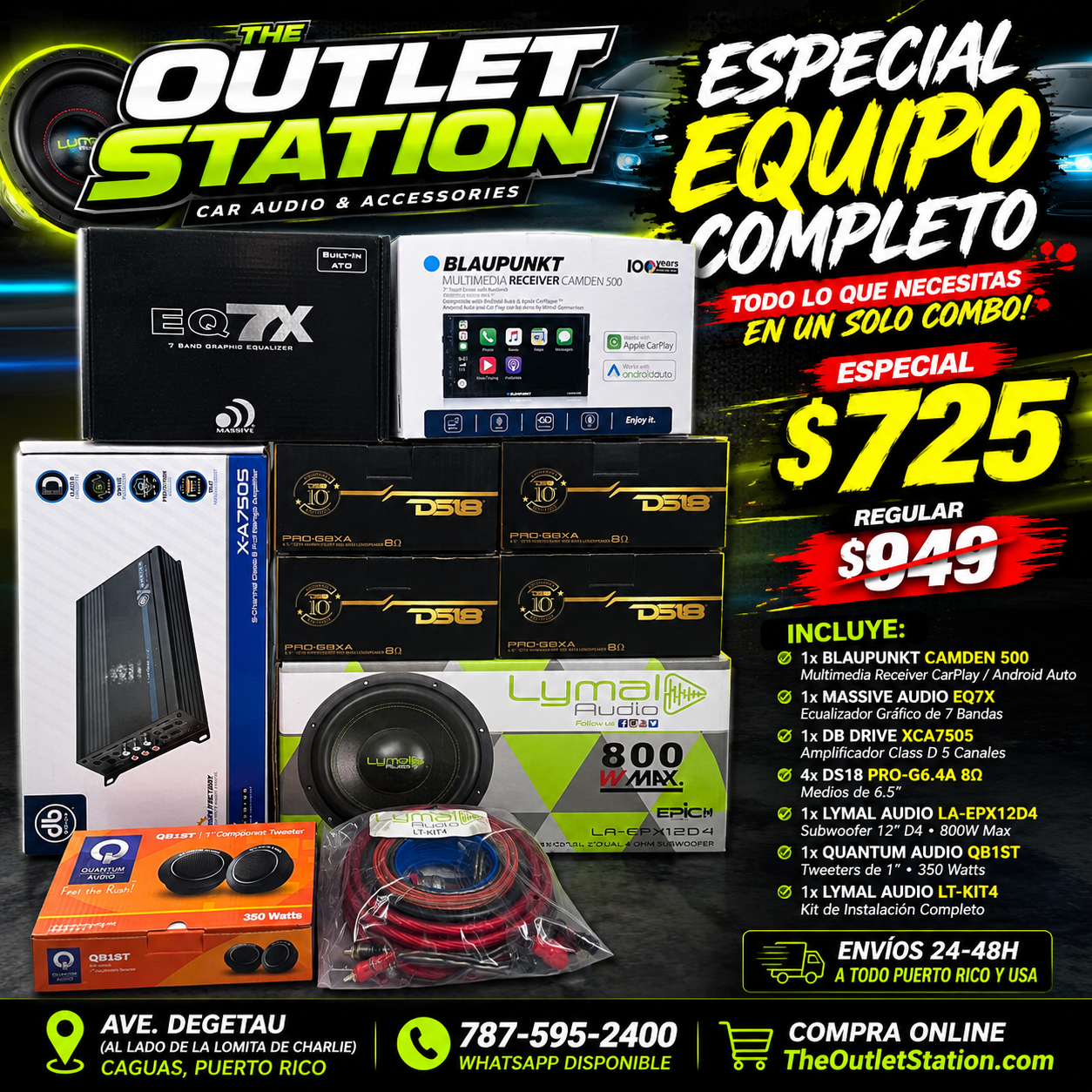 COMBO COMPLETO CAR AUDIO