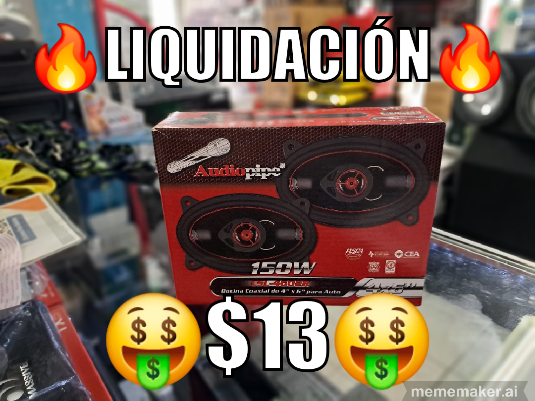 Bocinas Coaxiales 4x6" Audiopipe CSL-4602R (Liquidacion)