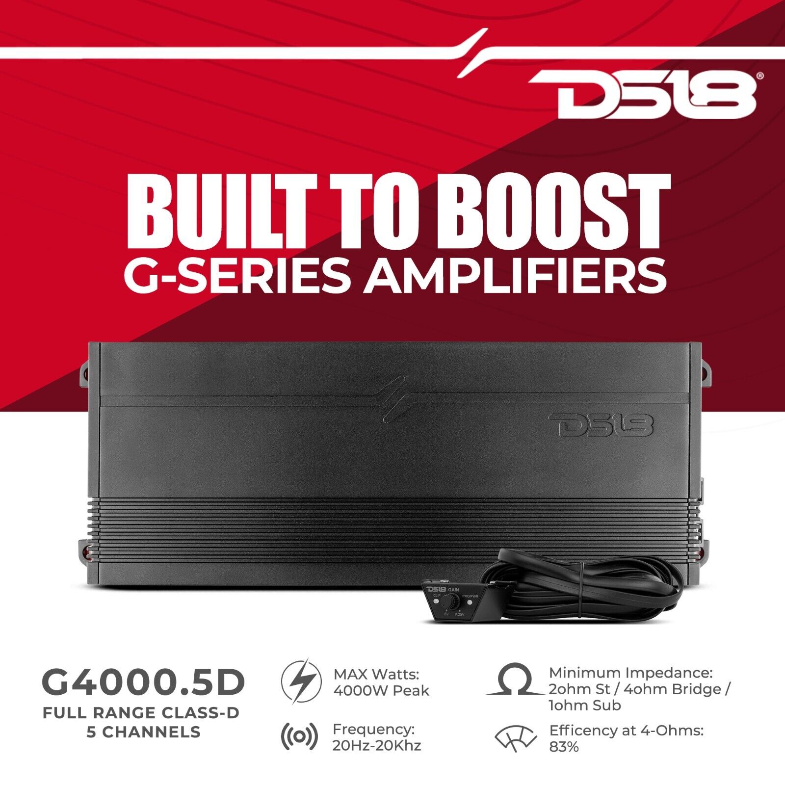 DS18 GEN-X G4000.5D 5-Channel Full Range Car Audio Amplifier (BFCM)