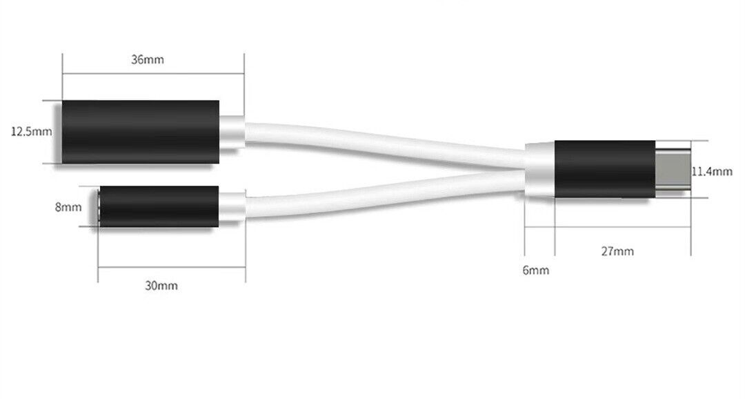 USB Type C To 3.5mm Aux Audio Charging Adapter