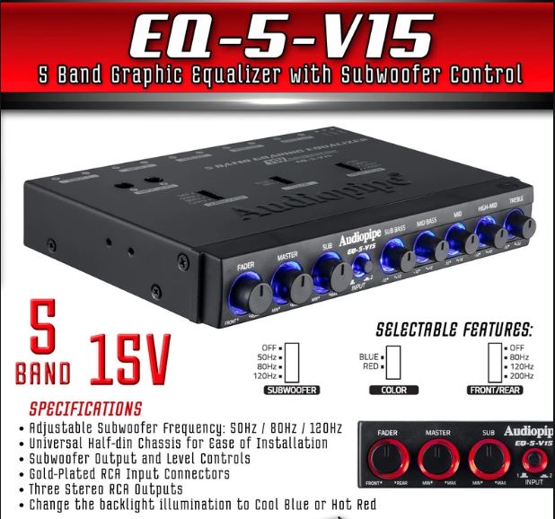 Audiopipe Equalizer EQ-5-V15