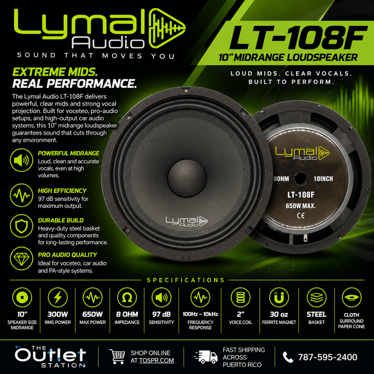 Lymal Audio LT-108F 10" Midrange Loudspeaker