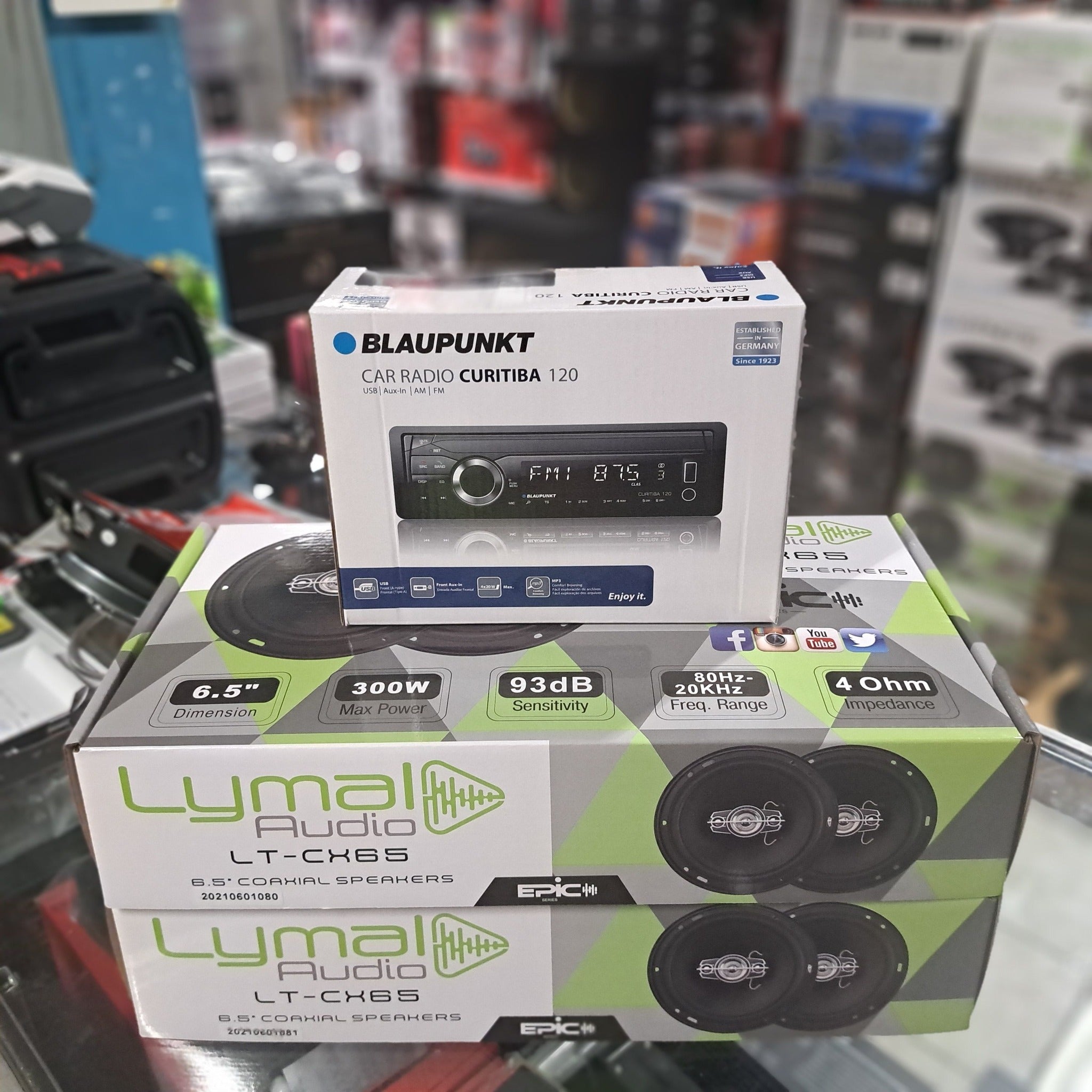 COMBO #9 – Sistema Completo de Radio + 4 Bocinas 🚗🔊