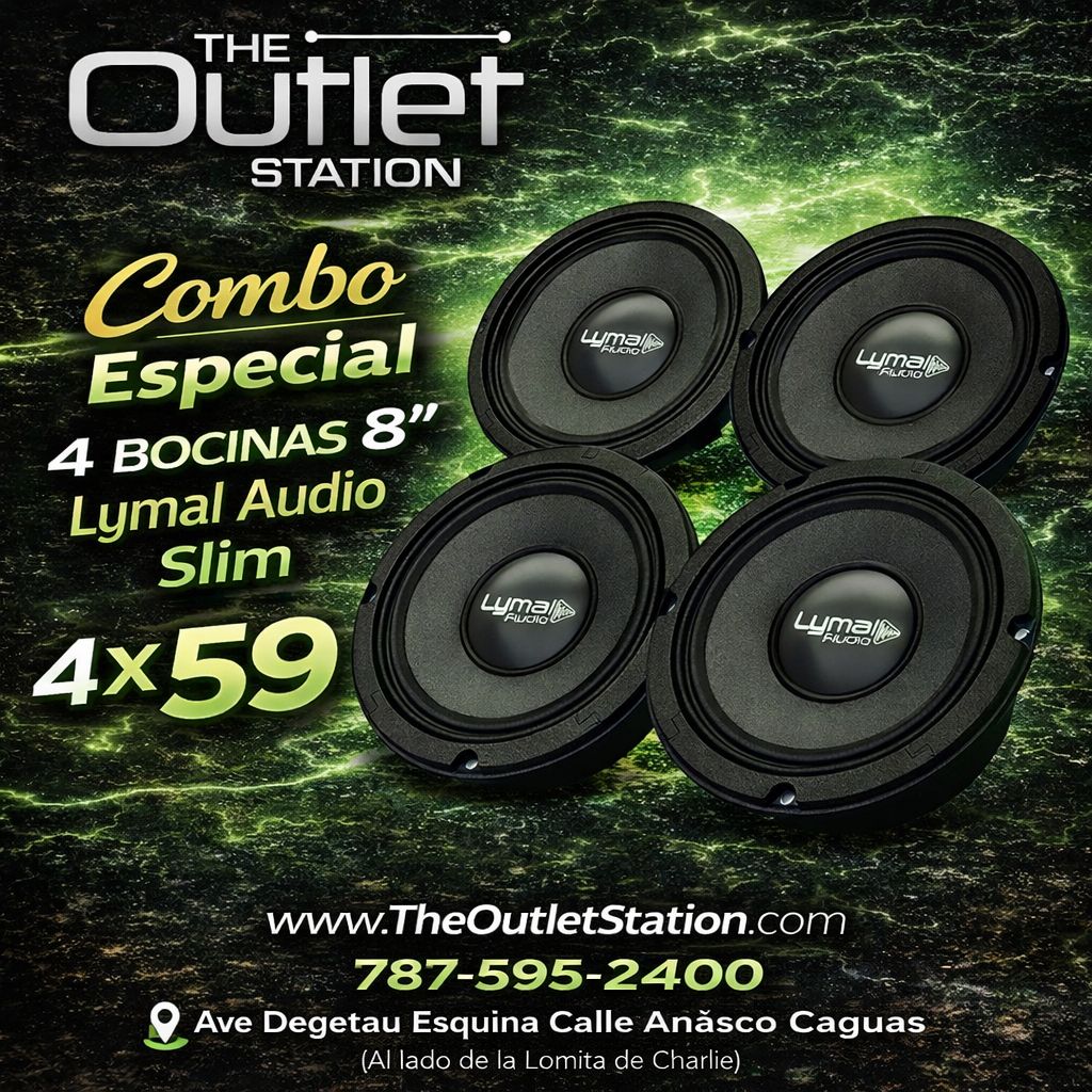 🔊 Combo 4 Bocinas Lymal Audio 8” Slim LT-SLM8F $59 🔥