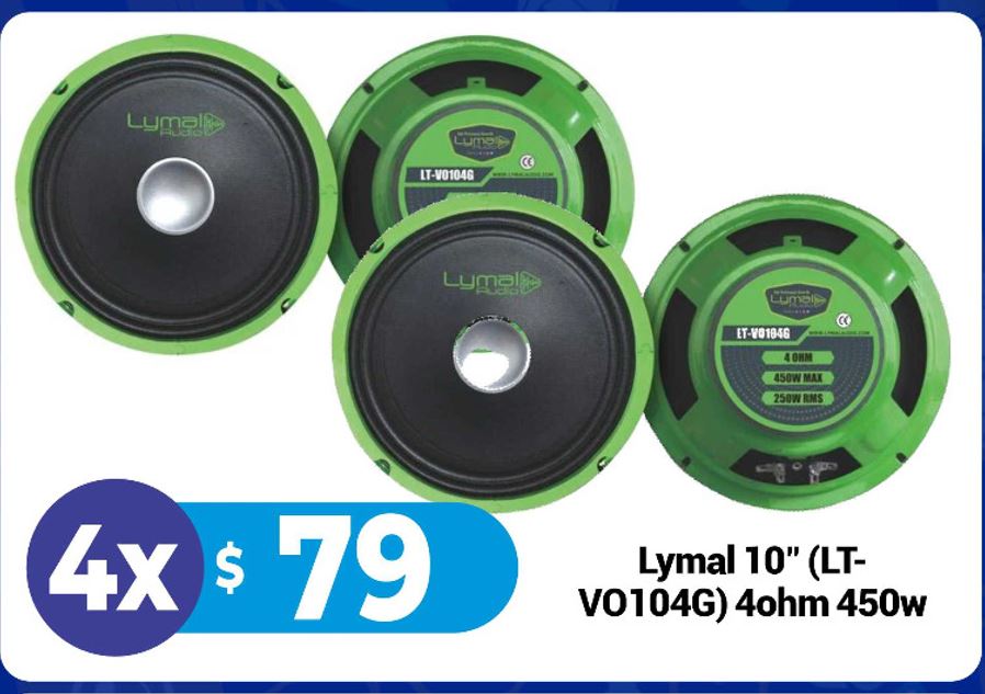 4 x $79 10" Lymal Audio LT-VO104G