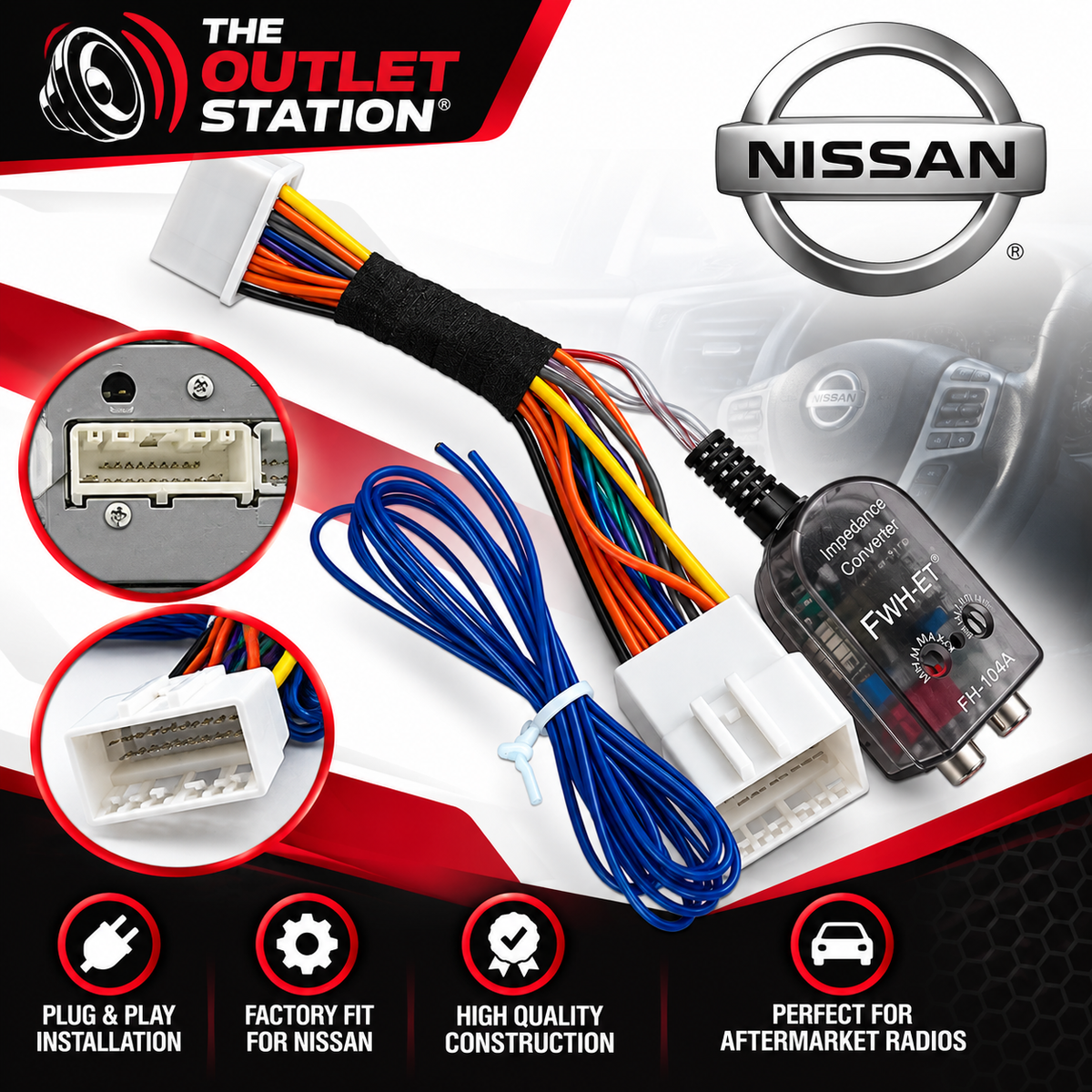 Radio Wiring Harness Adapter for Nissan Infiniti – 70-7552 / 71-7552 BTL-NISS