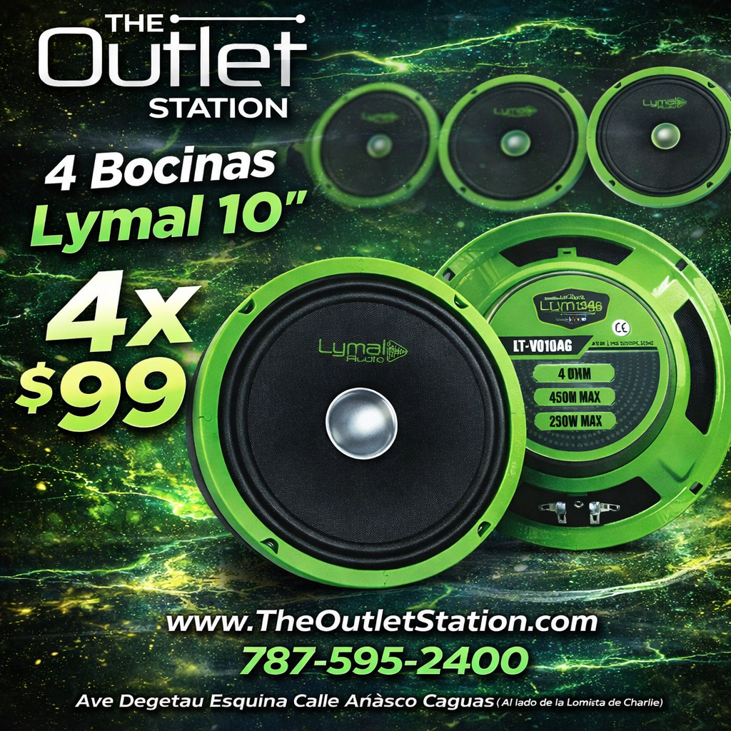 🔥 Combo 4 Bocinas Lymal 10” – 450W 4 Ohm $99 🔥