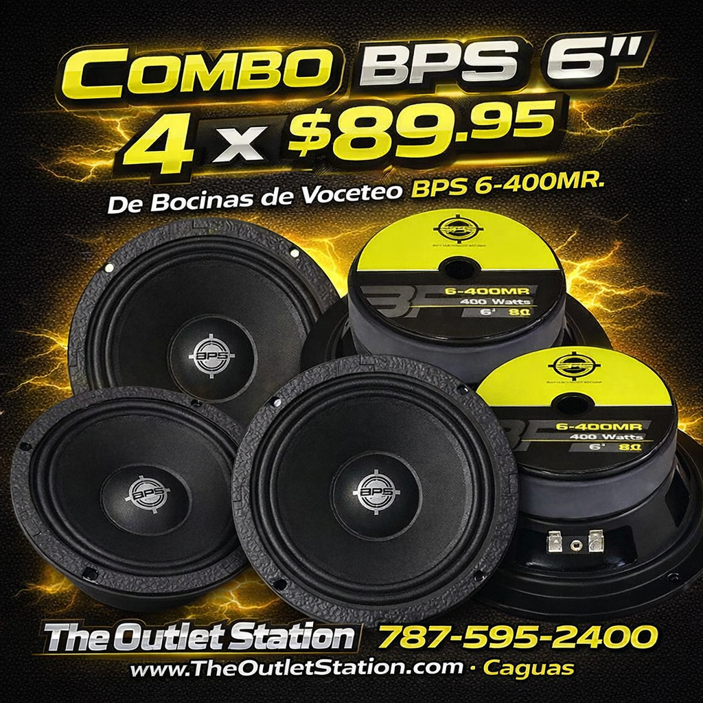 🔊🔥 Combo 4 Bocinas BPS 6” $89.95 💥