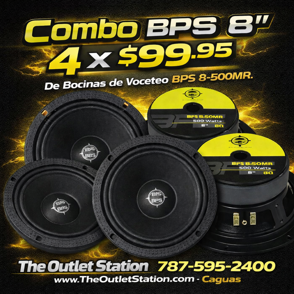🔊🔥 Combo 4 Bocinas BPS 8” 4 x $99.95 💥