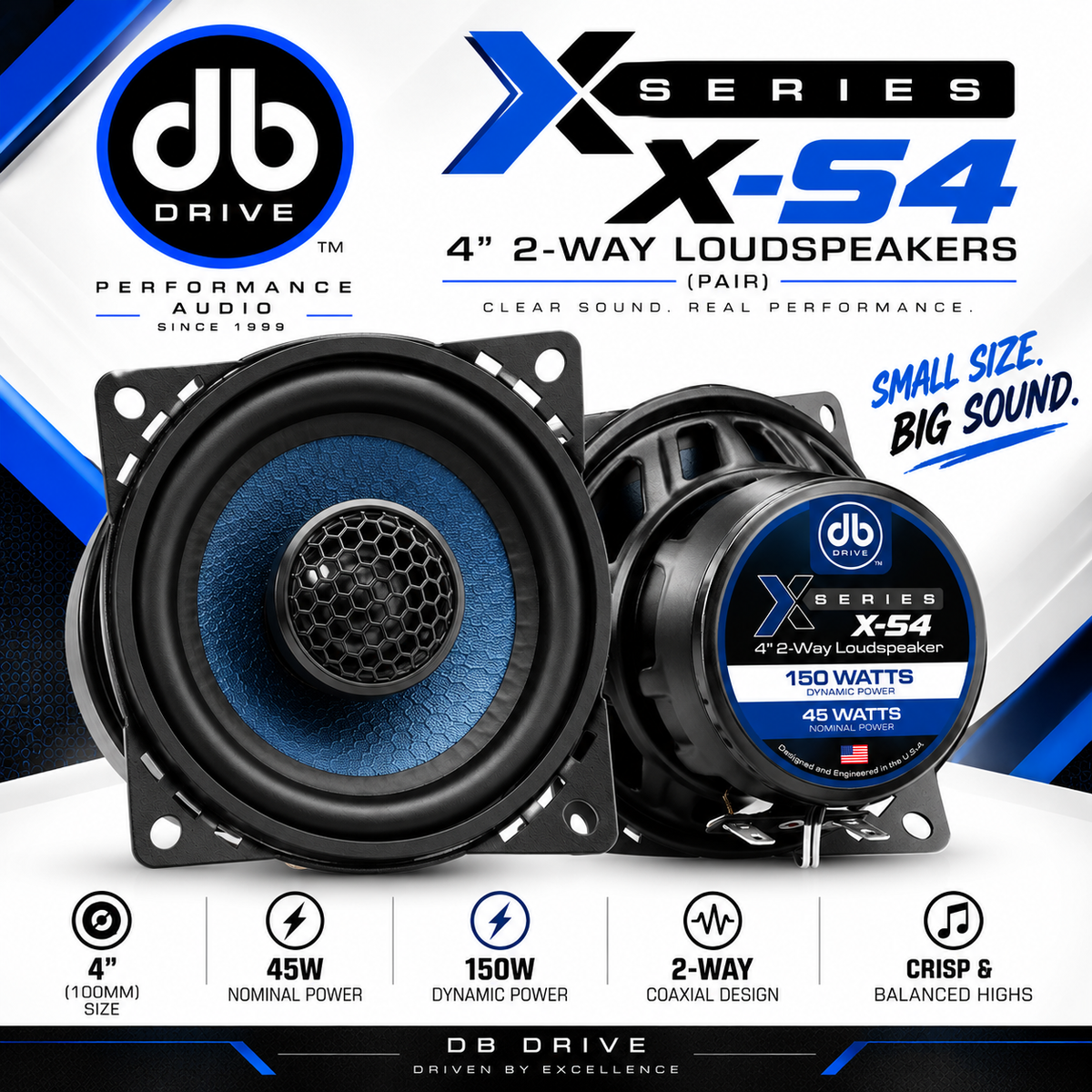 DB Drive X-S4 – 4” 2-Way Loudspeakers (Pair)