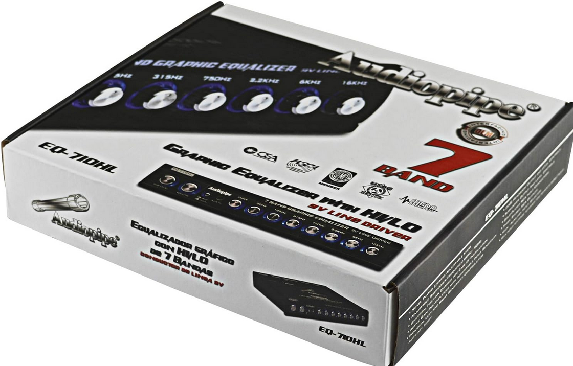 Audiopipe EQ-710HL – 7 Band Car Audio Equalizer with BTL Hi-Low