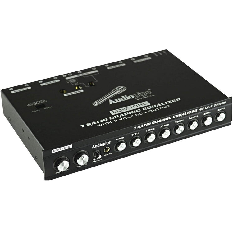 Audiopipe EQ-710HL – 7 Band Car Audio Equalizer with BTL Hi-Low