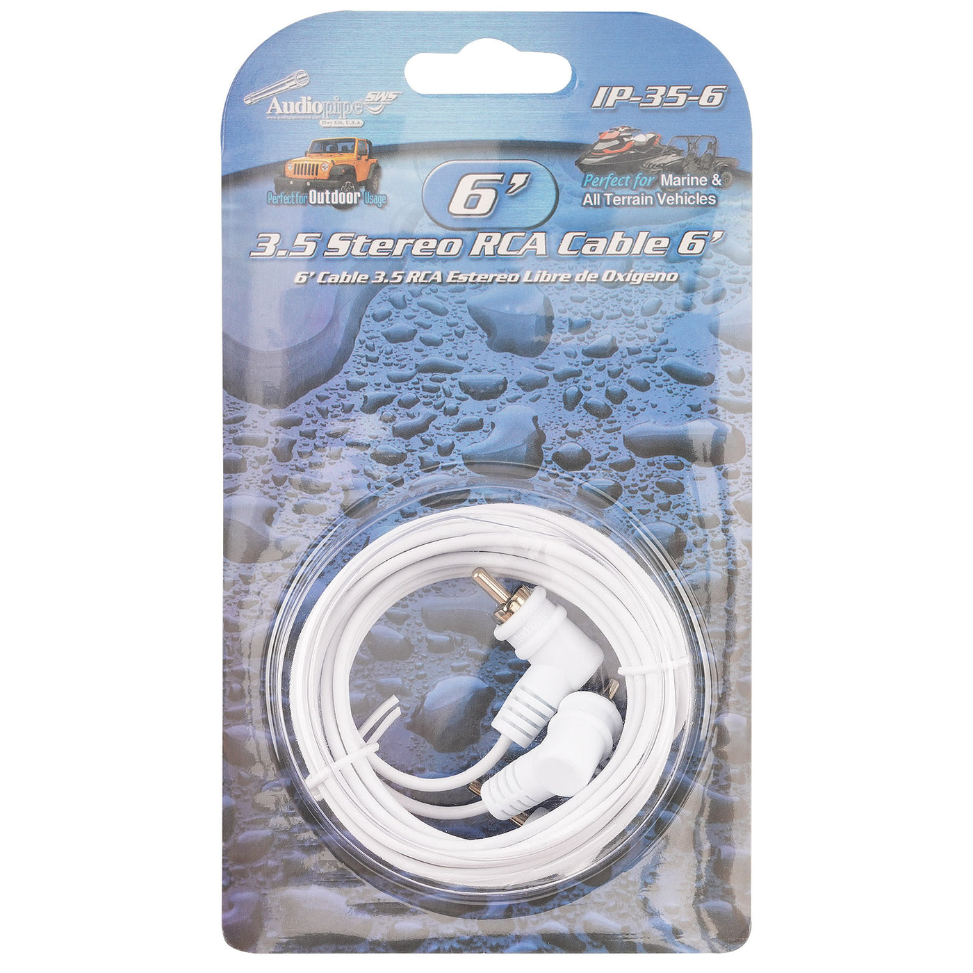 Cable 6" Auxiliar 3.5 to RCA IP-35-6
