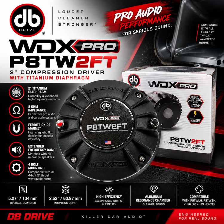 DB Drive P8TW2FT 2" Titanium Compression Driver 8 Ohm