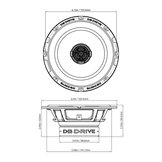 Bocinas Coaxiales 6.5" DB Drive S65P