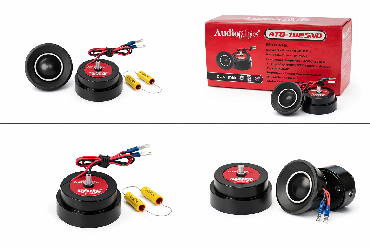 Audiopipe ATQ-1025ND Tweeters 1” 50W – Clear & Powerful Car Audio Highs