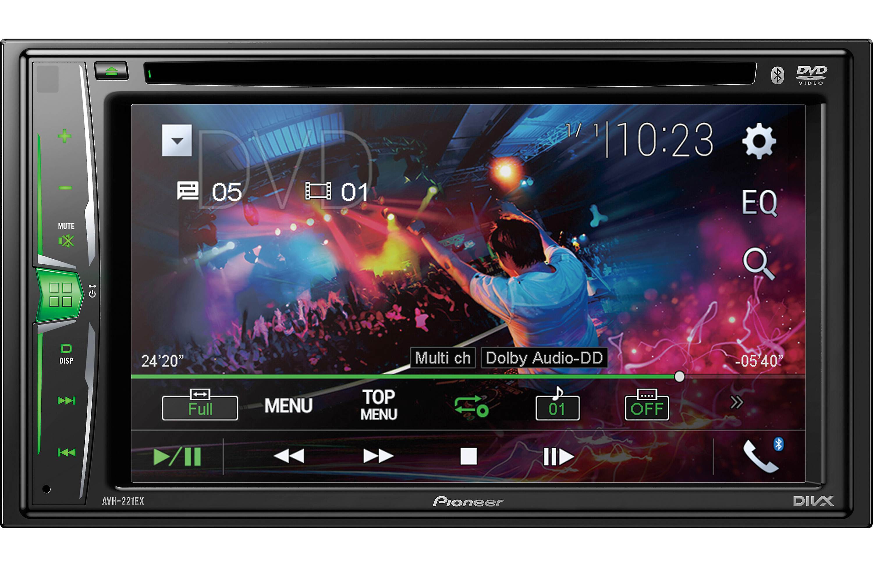 Pioneer AVH-221EX – 6.2" DVD/CD Bluetooth Receiver w/ 13-Band EQ