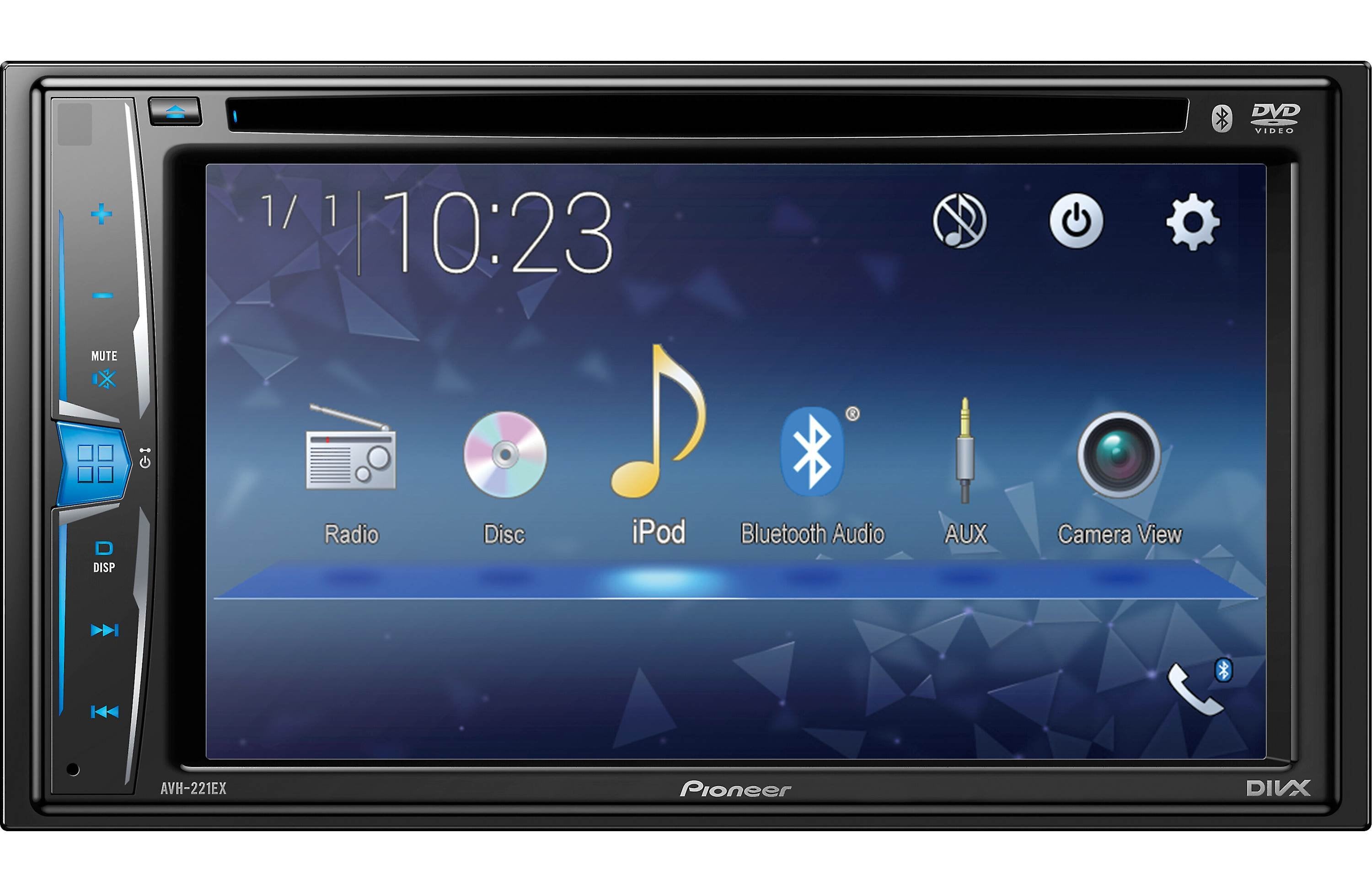 Pioneer AVH-221EX – 6.2" DVD/CD Bluetooth Receiver w/ 13-Band EQ