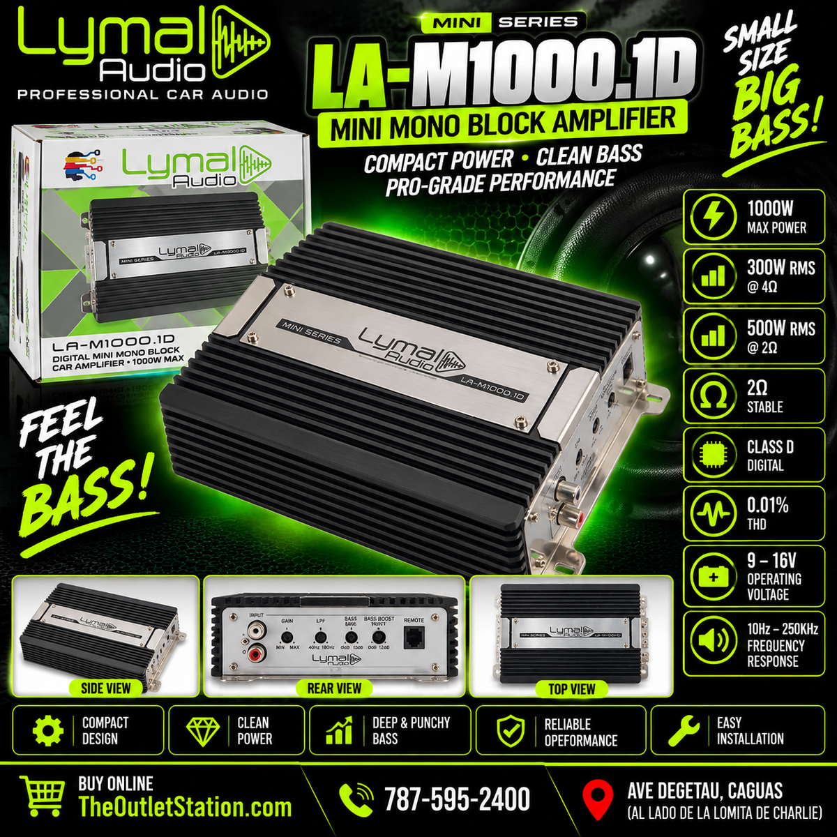 Lymal Audio LA-M1000.1D Mini Mono Block 1000W amplifier