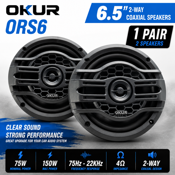 OKUR ORS6 6.5" 2-Way Coaxial Speakers – Pair