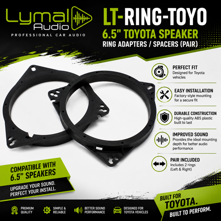 Lymal Audio LT-RING-TOYO – 6.5" Toyota Speaker Ring Adapters / Spacers (Pair)
