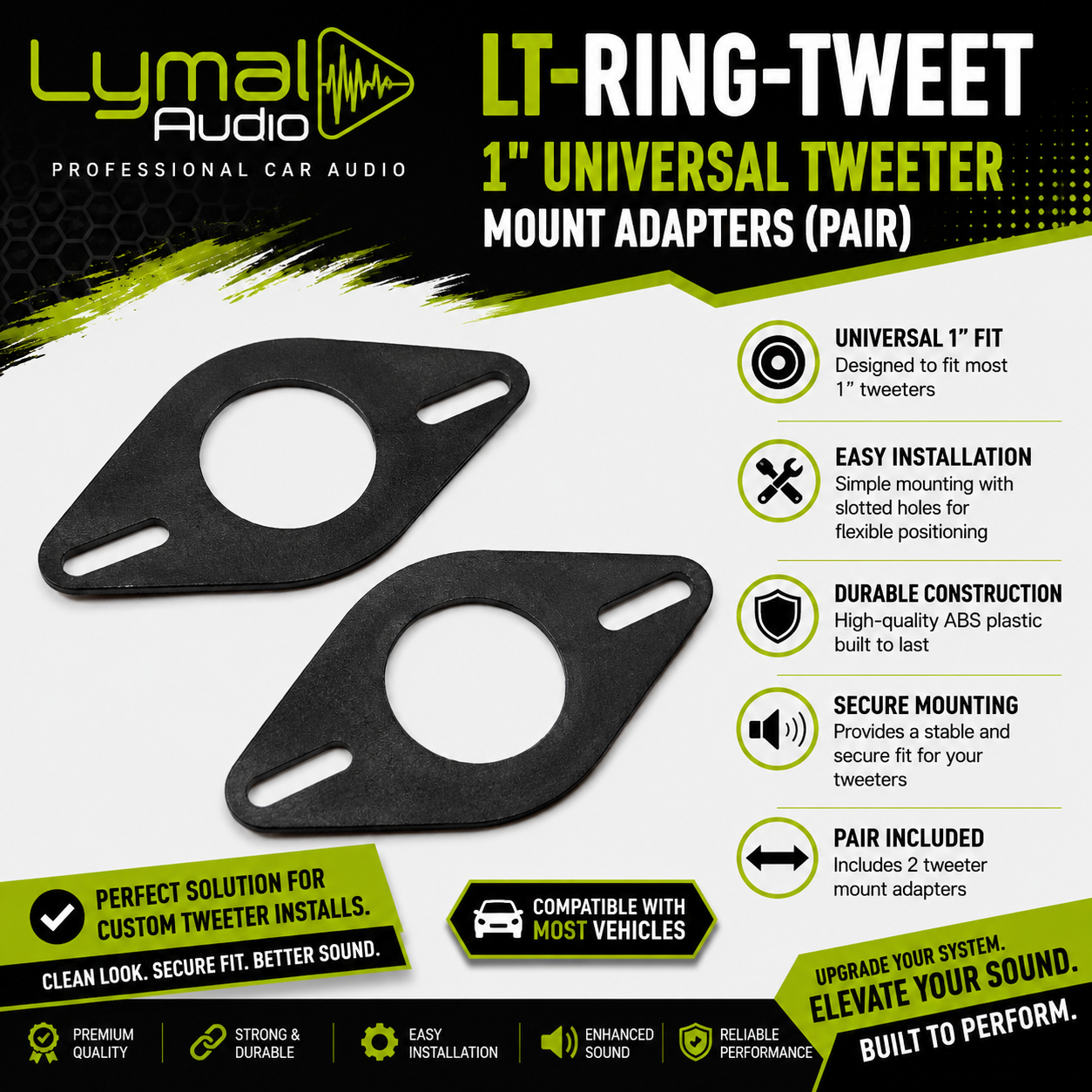 Lymal Audio LT-RING-TWEET tweeter mount adapter spacers (pair)