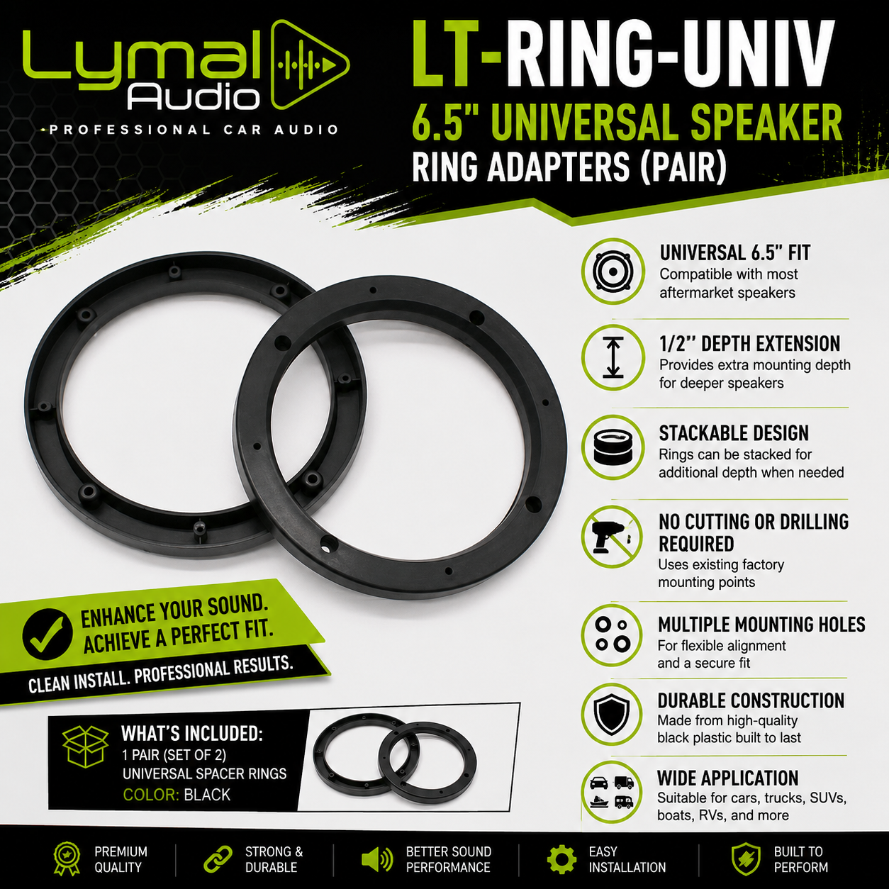 Lymal Audio LT-RING-UNIV 6.5" Universal Ring Adapters