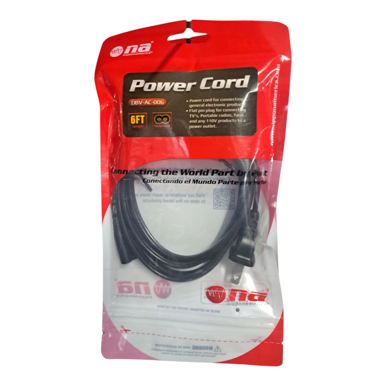 Nippon America DBV-AC-006 6FT 2-Prong Power Cable
