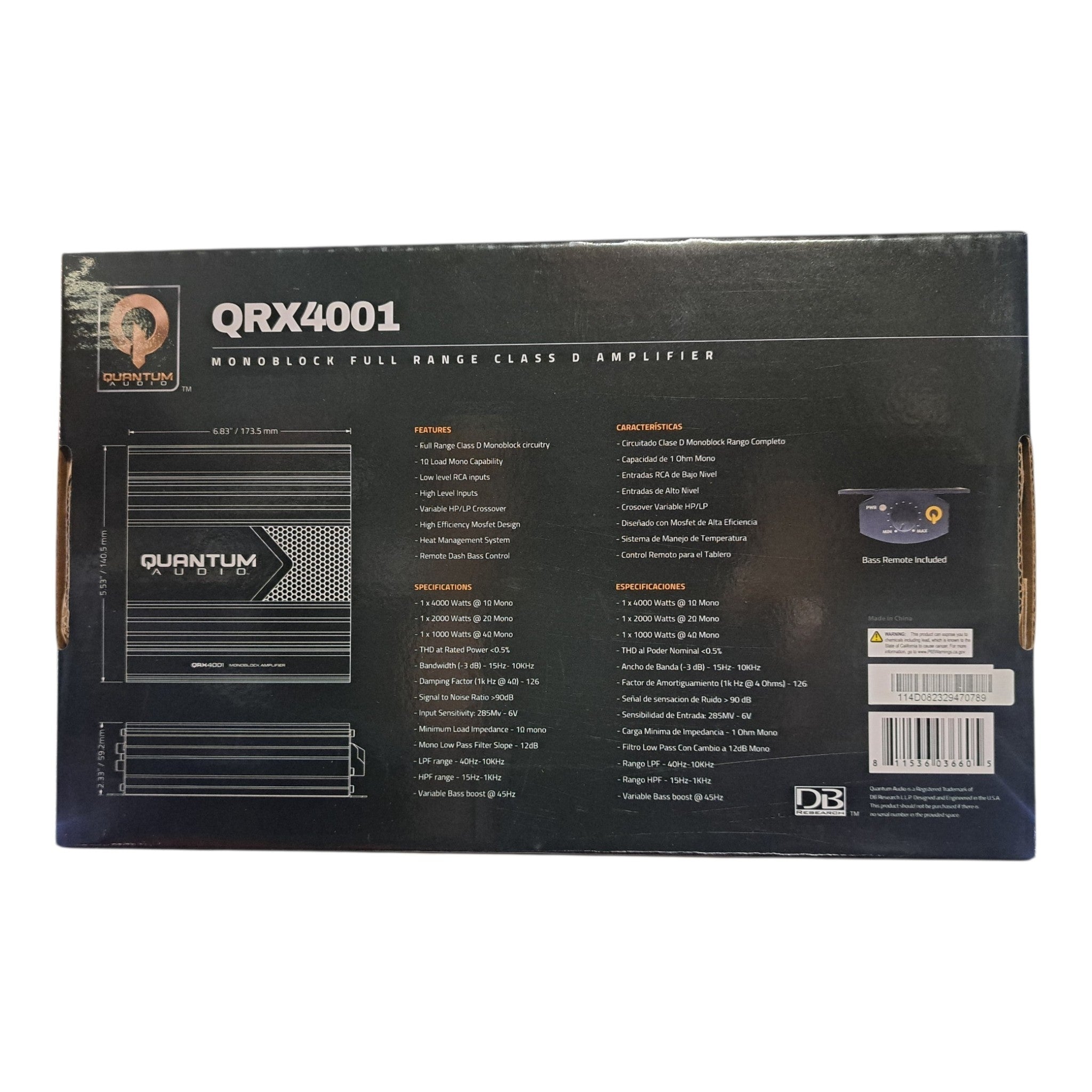 Quantum Audio QRX4001 Class D Full Range Monoblock Amplifier
