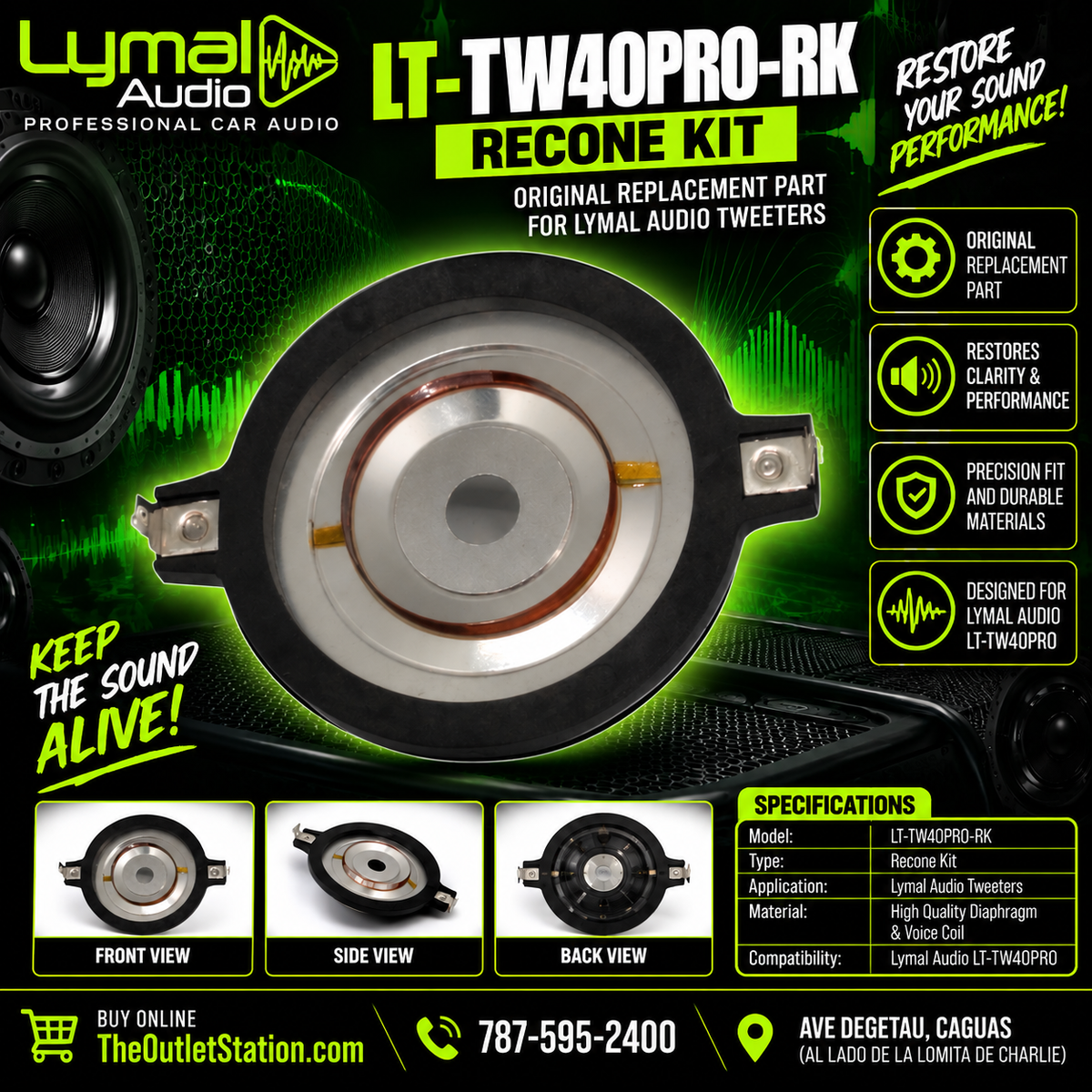 Lymal Audio LT-TW40PRO-RK Tweeter Recone Kit