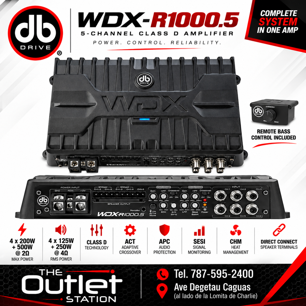 DB Drive WDX-R1000.5 5-Channel Class D Amplifier