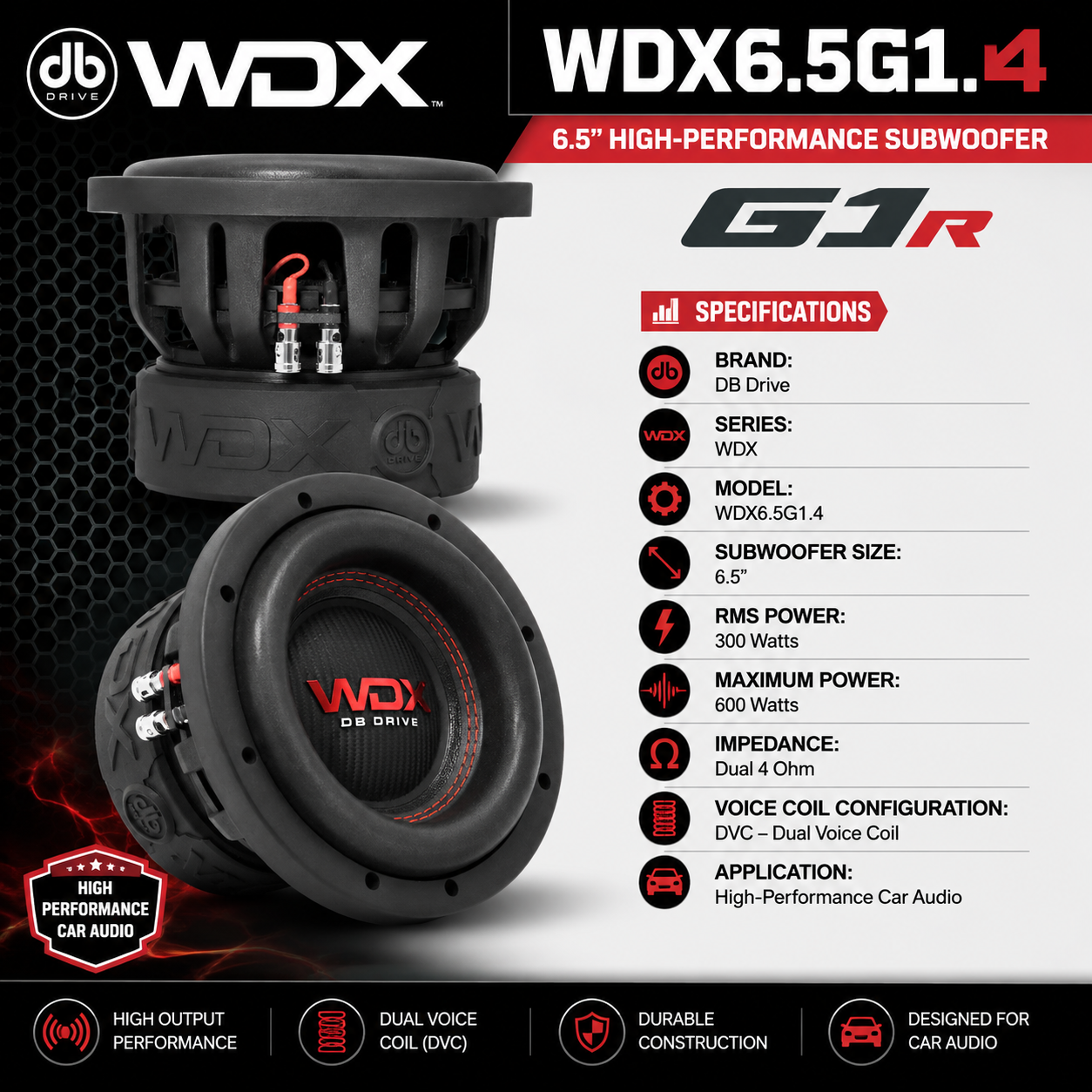 DB Drive WDX6.5G1.4 – 6.5" High Performance Subwoofer