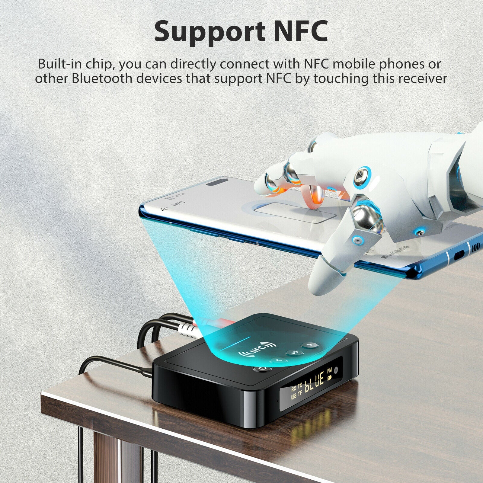 NFC Bluetooth 5.0 Transmitter Receiver M6