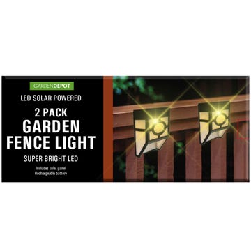 Solar Garden Fence Lights LED 2 Pack GE644 (Liquidacion)
