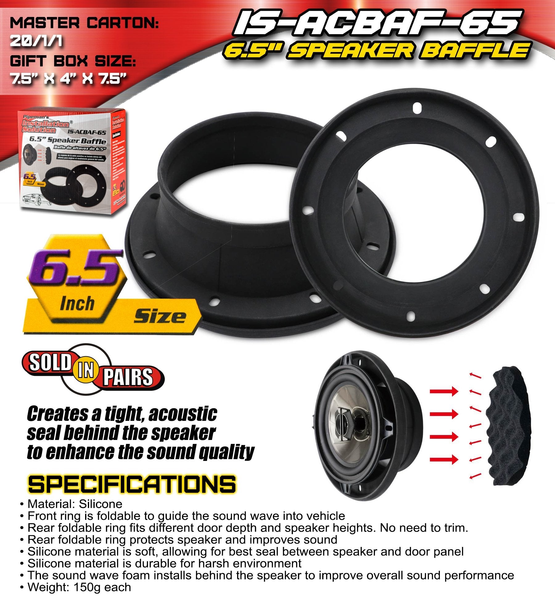 Speaker Baffle 6.5" IS-ACBAF-65